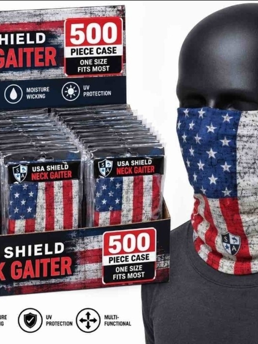 Men’s American Flag Neck Gaiter - Blue/Red/White
